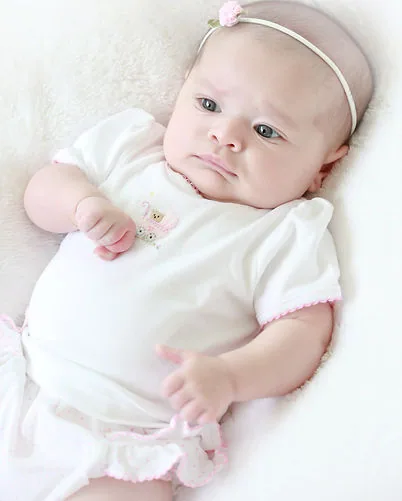 White layette set with headband