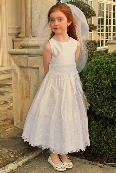 Communion dress and veil, full length